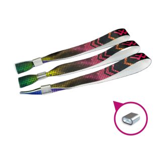   Látkový náramok s farebnou potlačou - Hliníkovým krúžkom