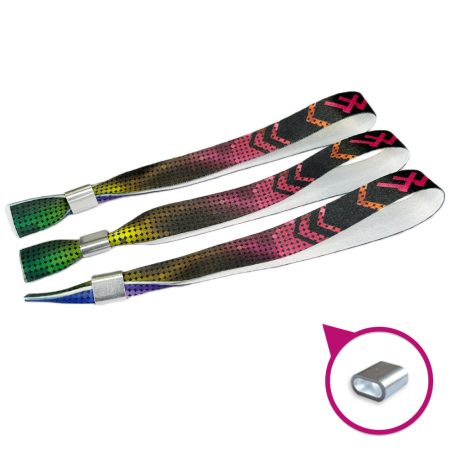 Látkový náramok s farebnou potlačou - Hliníkovým krúžkom - EXPRES