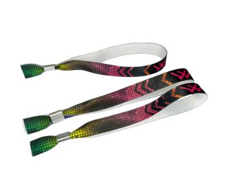   Látkový náramok s farebnou potlačou - Hliníkovým krúžkom