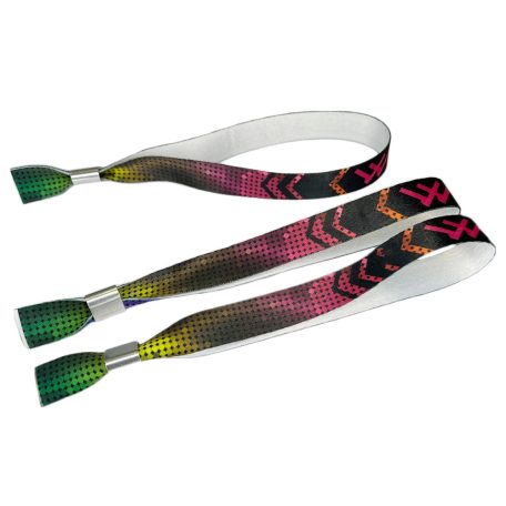 Látkový náramok s farebnou potlačou - Hliníkovým krúžkom - EXPRES