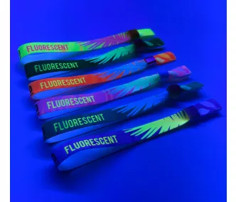   Látkový náramok (15x340 mm, jednostranná farebná FLUO potlač) - s uzatvárateľným plastovým krúžkom