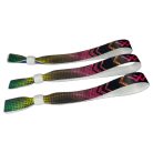 Textilný náramok s farebnou potlačou - s plastovým uzáverom na opakované použitie