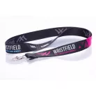 Šnúrka na krk s rebrovaním a s farebnou potlačou na 2 stranách 20x900mm - so štandardnou karabínou