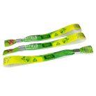 R-PET náramok (z recyklovaných PET fliaš, 15x340mm, s farebnou potlačou na jednej strane, variabilné údaje) - s hliníkovým krúžkom