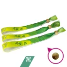 R-PET náramok (z recyklovaných PET fliaš, 15x340mm, s farebnou potlačou na jednej strane) - znovu uzatvárateľný bambusovými korálkami