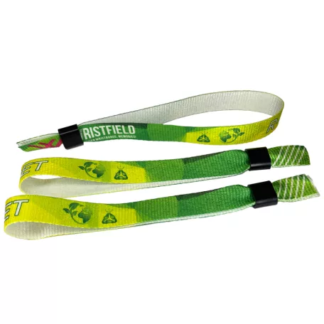 R-PET náramok (z recyklovaných PET fliaš, 15x340 mm, s farebnou potlačou na jednej strane) - s plastovým krúžkom