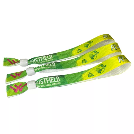 R-PET náramok (z recyklovaných PET fliaš, 15x340 mm, s farebnou potlačou na jednej strane) - s plastovým krúžkom