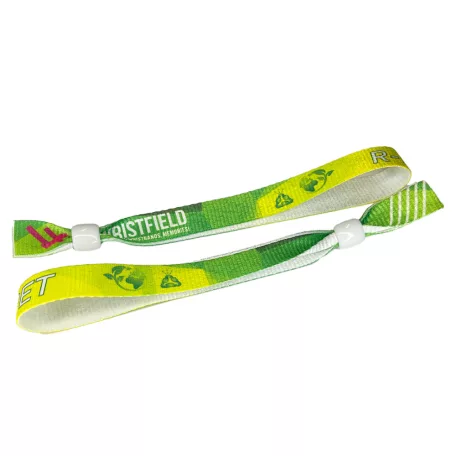 R-PET náramok (z recyklovaných PET fliaš, 15x340 mm, s farebnou potlačou na jednej strane) - s plastovým krúžkom