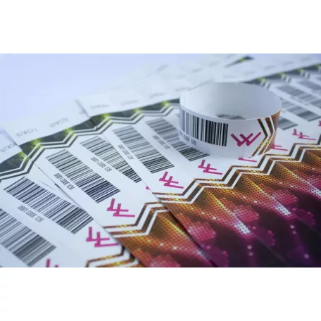 Náramky 1" Tyvek S farebnou potlačou a s čiarovým kódom