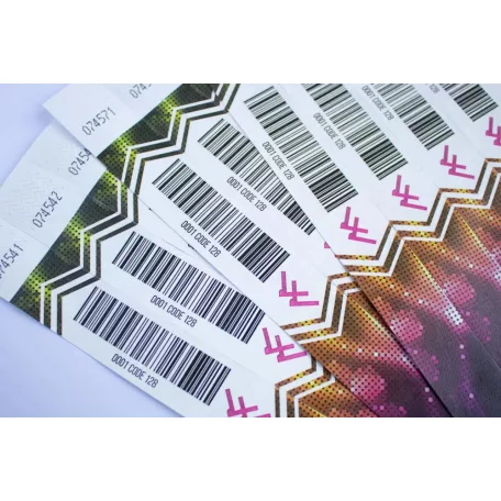 Náramky 1" Tyvek S farebnou potlačou a s čiarovým kódom