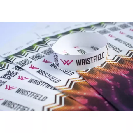 Náramky Tyvek 3/4" S farebnou potlačou a s čiarovým kódom