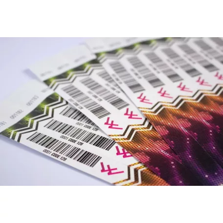 Náramky Tyvek 3/4" S farebnou potlačou a s čiarovým kódom