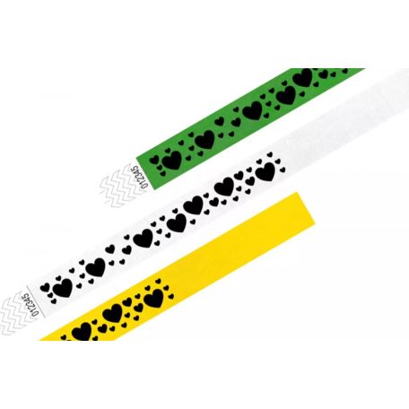 Náramky Tyvek 3/4" VZOROVANÉ - Srdce