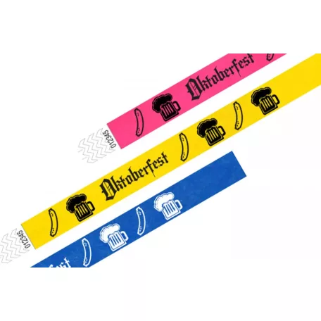 Náramky Tyvek 3/4" vzorované - Oktoberfest s pivom a klobásou