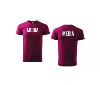 Unisex s okrúhlym výstrihom MEDIA nápisom