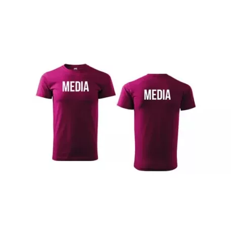Unisex s okrúhlym výstrihom MEDIA nápisom