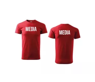 Unisex s okrúhlym výstrihom MEDIA nápisom