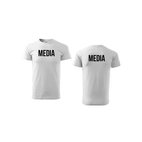 Unisex s okrúhlym výstrihom MEDIA nápisom