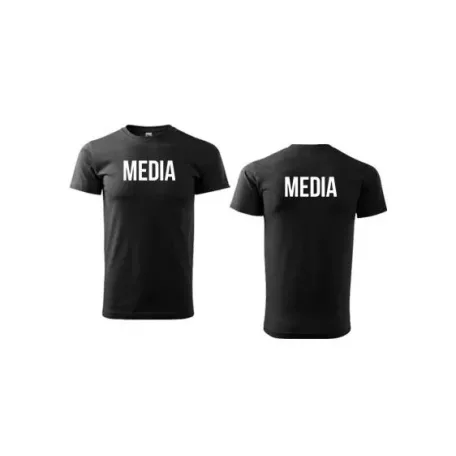 Unisex s okrúhlym výstrihom MEDIA nápisom